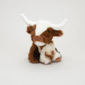 Jomanda Soft Toys & Accessories - UK Based - Mini peluche vache Texas Longhorn crème et marron 11 cm