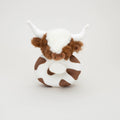 Jomanda Soft Toys & Accessories - UK Based - Texas Longhorn brown Highland cow plush baby rattle 10 cm