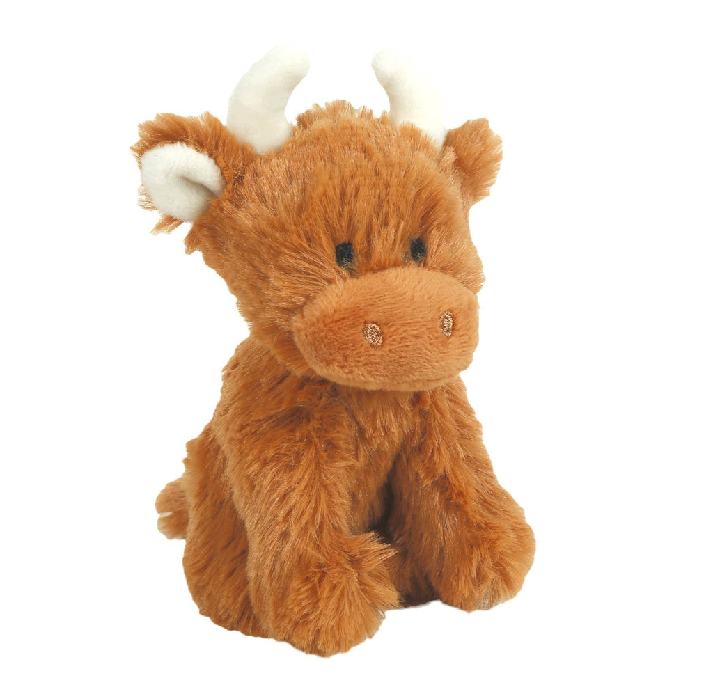 Jomanda Soft Toys & Accessories - UK Based - Mini-jouet en peluche en forme de vache Highland brune pour bébé, 11 cm
