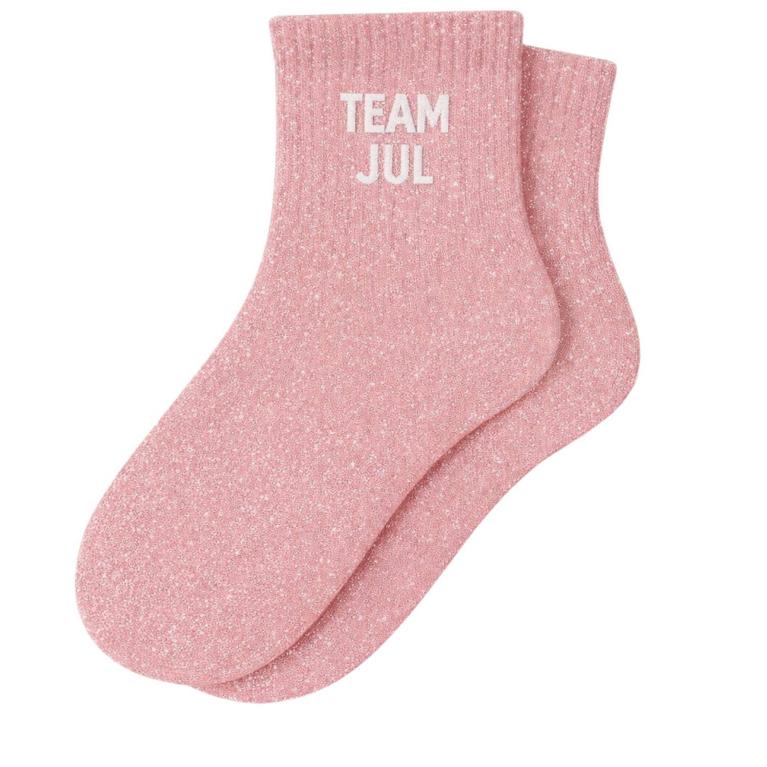 Chaussettes Courtes à Paillettes "Team Jul"  Rose