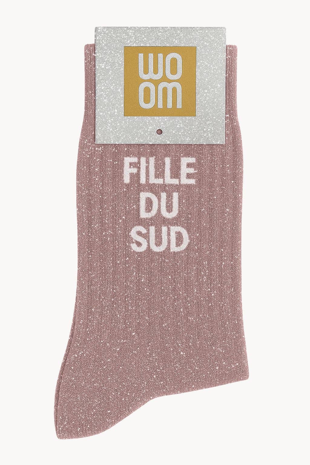 Rose Gold "Southern Girl" Sequin Socks