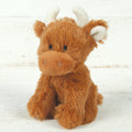 Jomanda Soft Toys & Accessories - UK Based - Mini-jouet en peluche en forme de vache Highland brune pour bébé, 11 cm